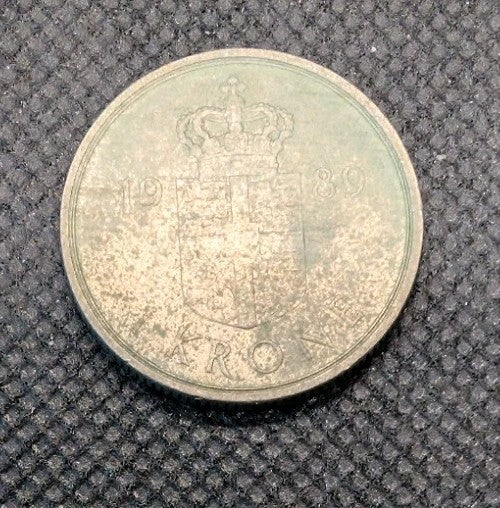 1989 NORWAY 1 KRONE COIN0
