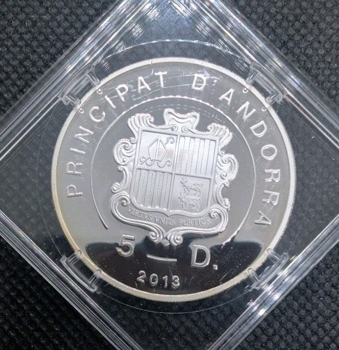 RARE 10,000 mintage Andorra 2013 5 Diners Silver Eagle Aguila Daurada F15 Privy1