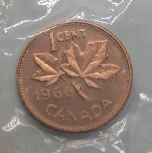1966 Canada 1 Cent Coin Penny Sealed Uncirculated - NumisFind