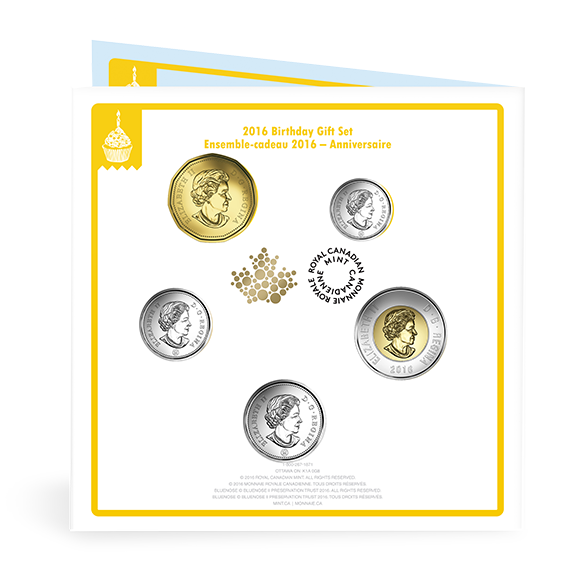 2016 Happy Birthday Canadian Coin Set Mint In Package w/ Special Edition Loonie5