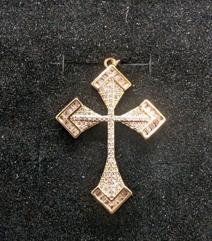 Handcrafted 18k Yellow Gold Plated Crucifix Cross Pendant - Anniversary Gift0