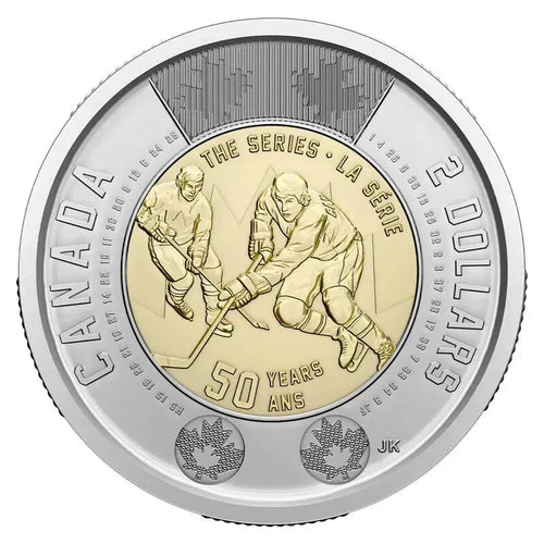 2022 Canada Toonie Summit Hockey 50th anniv $2 non coloured BU from roll - NumisFind