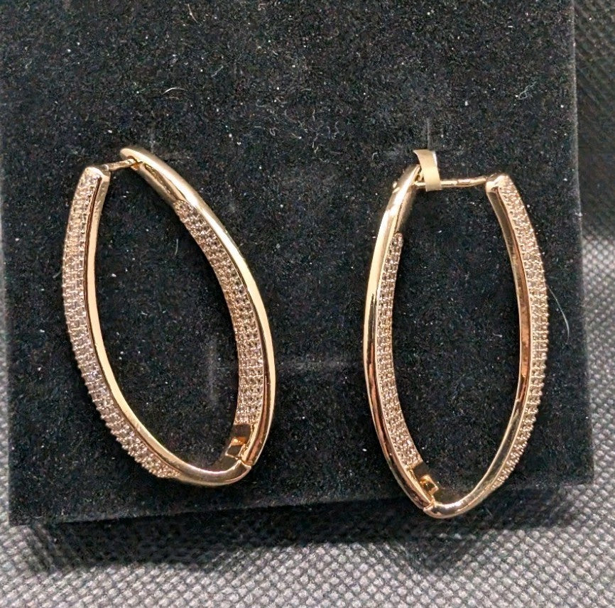18K Gold Plated Hoop Earrings for Men Women, Earrings0