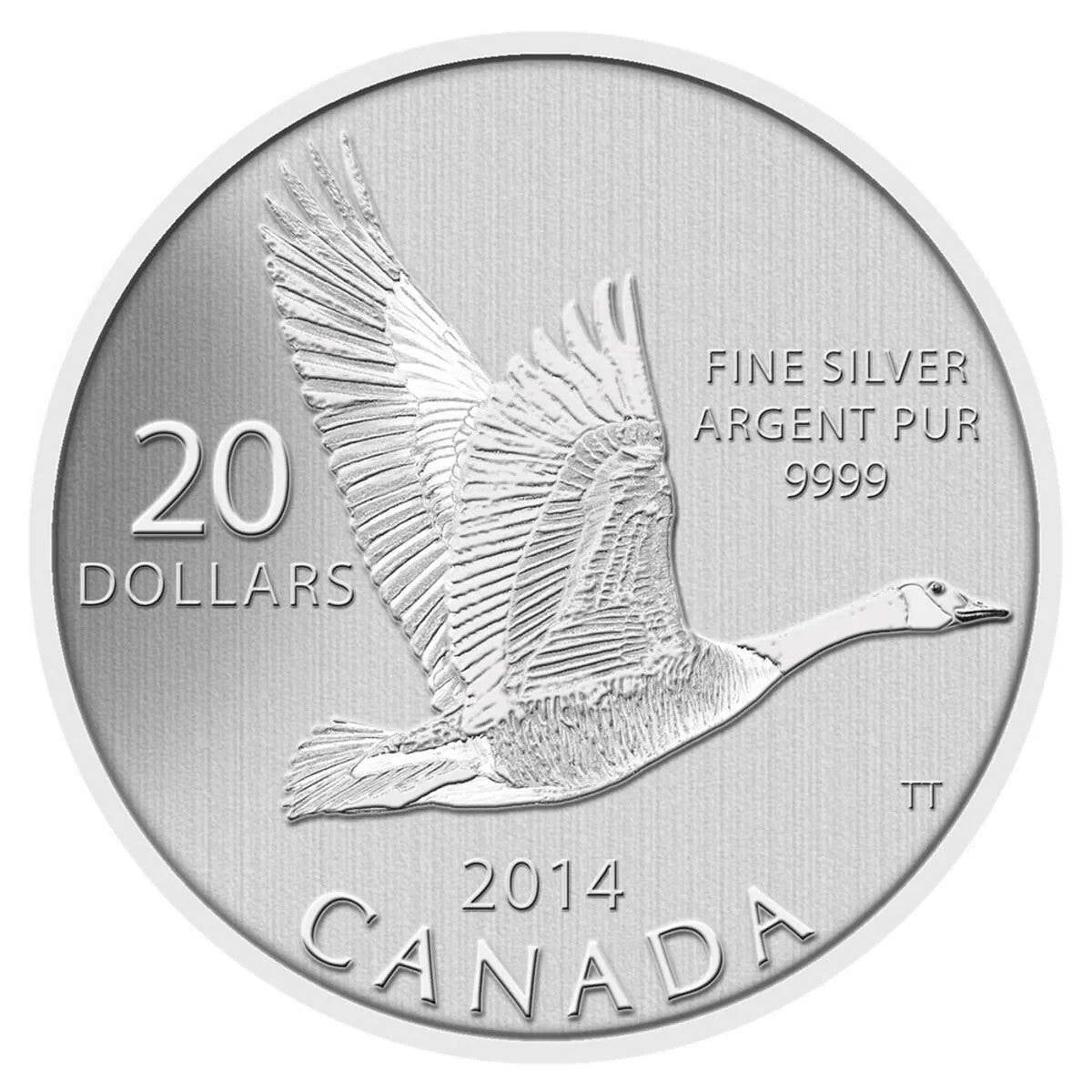 CANADA 2014 CANADA GOOSE $20 For $20 PURE SILVER COIN .9999 0
