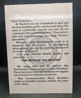 1985 Silver Medallion 1/4 Gram Pure Recovered From Film, SOOTERS - NumisFind