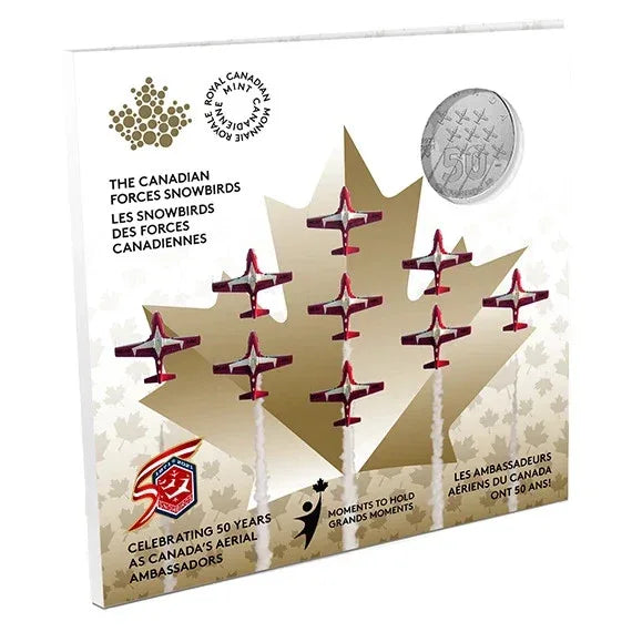 2021 CANADA CANADIAN SNOWBIRDS 50th ANNIVERSARY 5$ 99.99% PURE SILVER COIN - NumisFind
