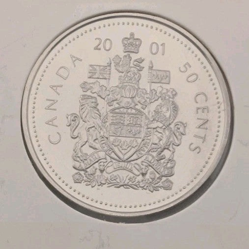 Canada 2001 P 50 Cent Coat of Arms Half Dollar Coin Brilliant Uncirculated0
