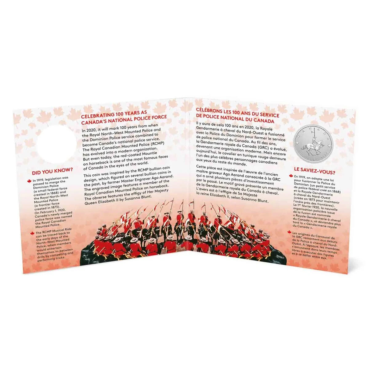2020 Canada $5 .9999 Silver - 100 Years of the RCMP Canada's National Police3