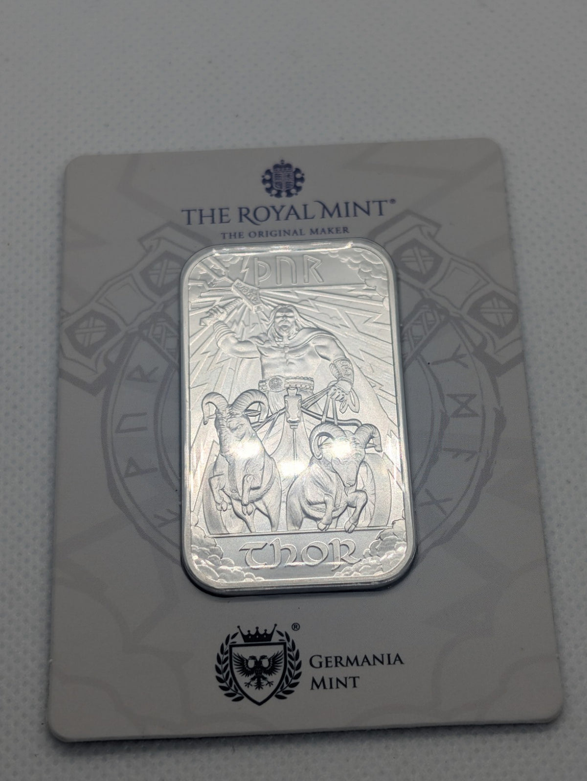 2025 The Royal Mint & Germania Mint partnered  1 oz Silver Bar Norse Gods Thor4