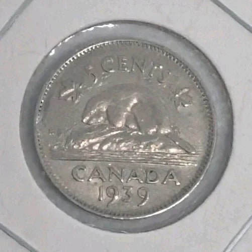 Canada 1939 5 Cent Coin Nickel Circulated - NumisFind