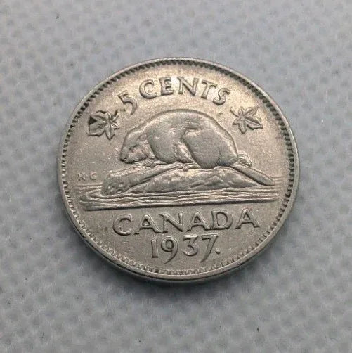 Canada 1937 Dot 5 Cent Coin Nickel Circulated - NumisFind