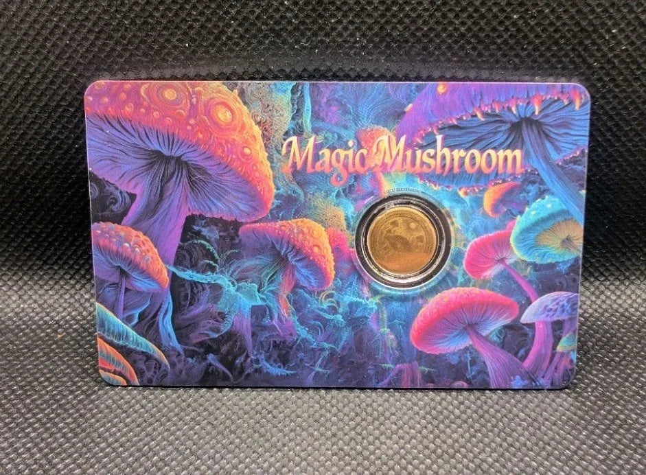 2026 Liberia Magic Mushroom 1/1000 oz .9999 Gold Coin in Card - NumisFind