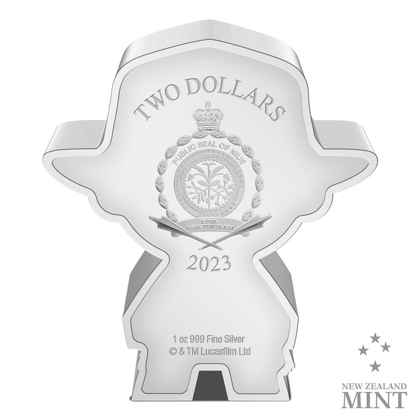 2023 Niue S$2 1oz 0.999 Silver Coin. Chibi Indiana Jones With COA 1 Of Only 18002