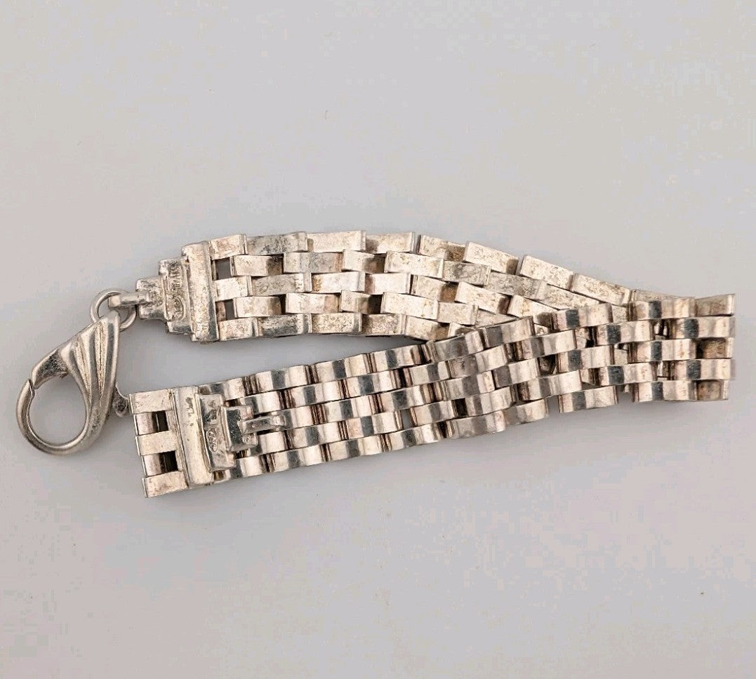 Vintage Italian Bracelet Jewelry,925 Sterling Silver, Handmade,seal, 18,64g0