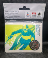 VANCOUVER 2010 Alpine Skiing 25 Cent Canadian Colorized Quarter MULE dated 2008 0