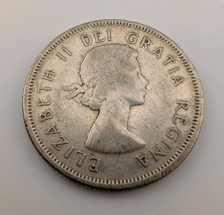 Canada 1960 25 Cents 25c Canadian Caribou Quarter Coin - 80% Silver - ASW .150oz1