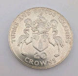 1974 Turks and Caicos 20 Crowns .925 1.15 oz Winston Churchill0