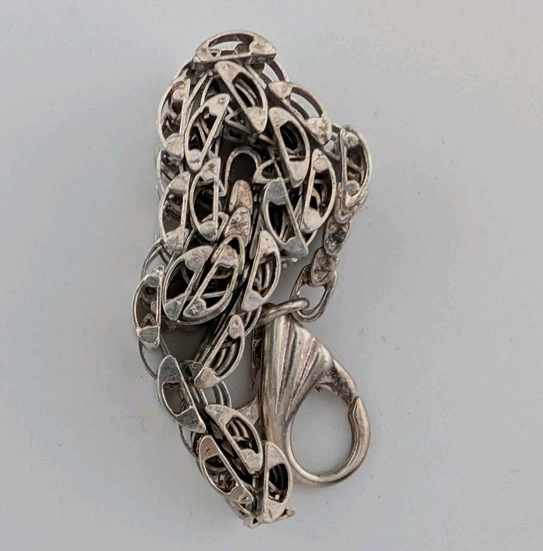 Vintage Italian Bracelet Jewelry,925 Sterling Silver, Handmade,seal, 18,64g1