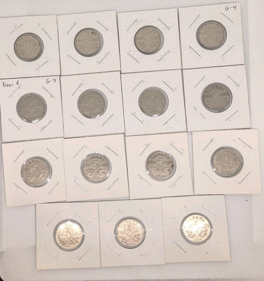 CA Complete collection - 5 cent 1922-1960 - KEY DATE 1925 - 42 coins7