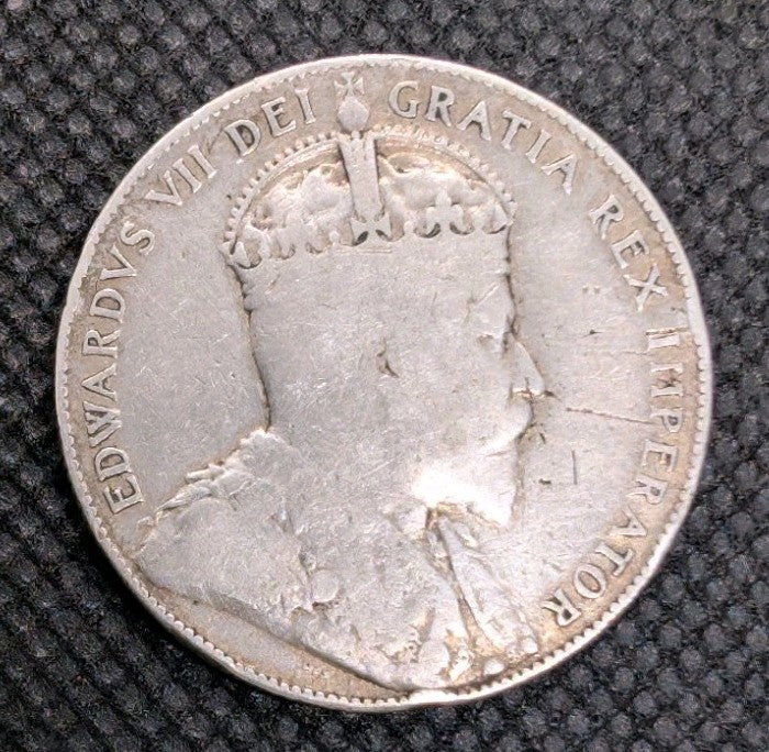 1909 Newfoundland 50 Cent Piece – Sterling Silver (.925) – Vintage Silver Coin1