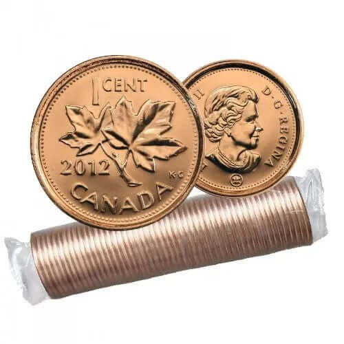 Full Roll Of Uncirculated 2012 Canada Penny Small 1 Cent  