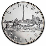 1984 Canada $1 Toronto Silver Dollar BU - 0.5 Silver coin - NumisFind