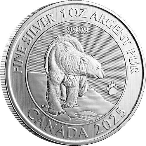 2025 $5 The Majestic Polar Bear: 1 oz. 99.99% Pure Silver Coin - NumisFind