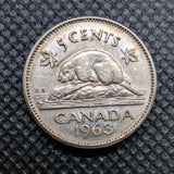 1963 Canada 5 Cent George VI Canadian  Nickel Coin Five Cents0