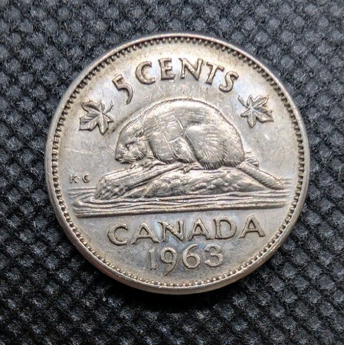 1963 Canada 5 Cent George VI Canadian  Nickel Coin Five Cents0