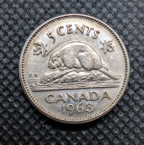 1963 Canada 5 Cent George VI Canadian  Nickel Coin Five Cents0