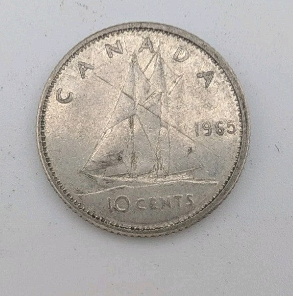 1965 Canada 10c Silver coin Dime - 2g of pure silver0