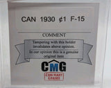1930 CANADA 1 ONE CENT CoinMart Certified F-152