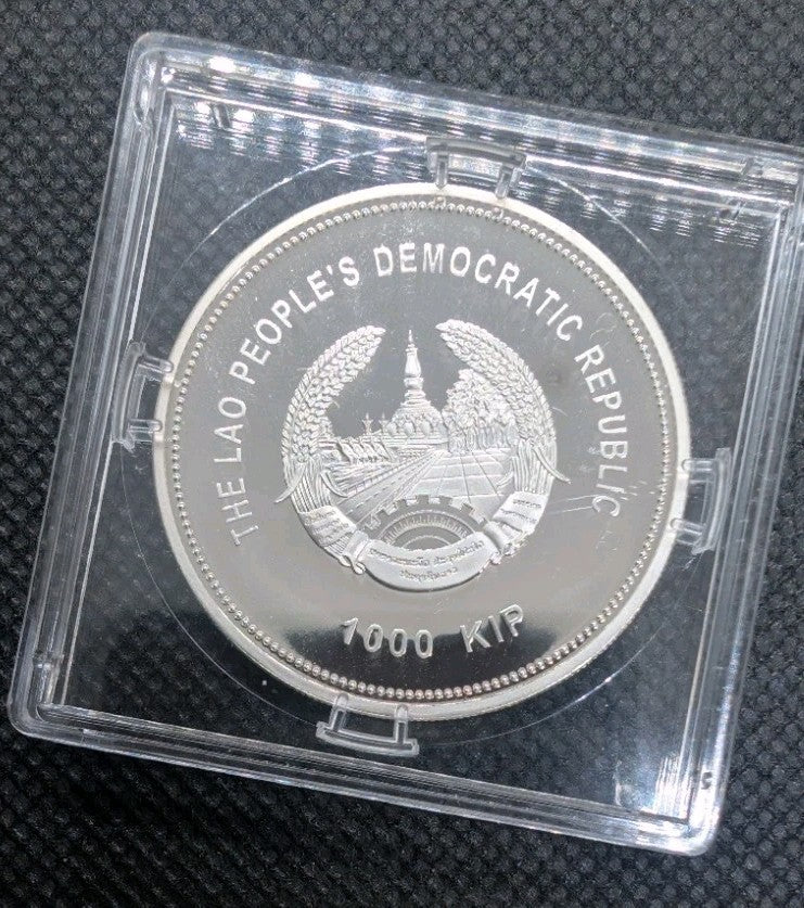 Rare 10,000 Mintage Laos 2013 1000 Kip 999 Silver Panthera Tigris F15 Privy1