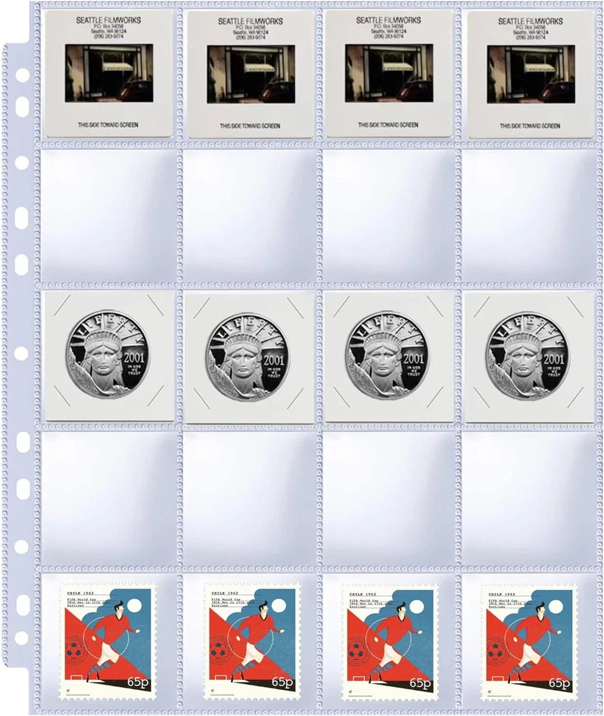 10 Pack Coin Flip Sleeves 200 Pocket Binder Pages for 2x2 Coin Holders Storage0