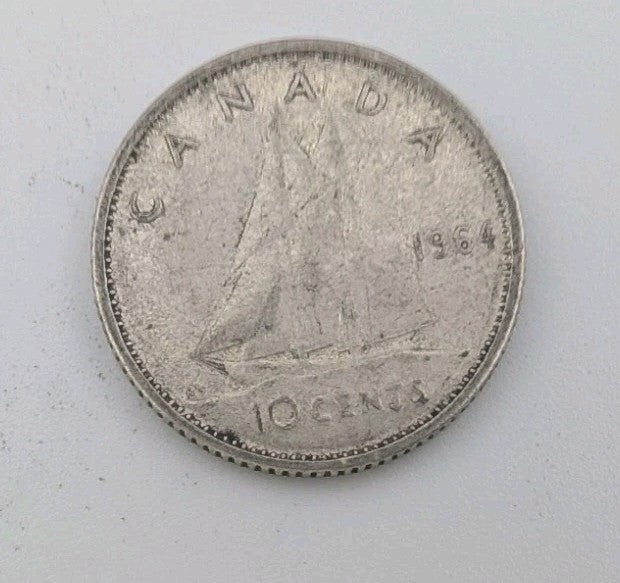 1964 Canada 10c Silver coin Dime - 2g of pure silver0
