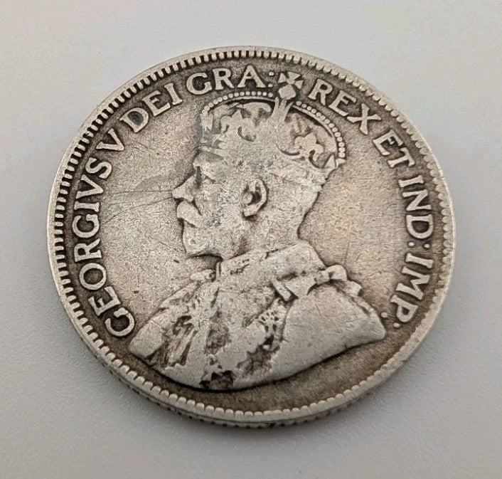 1918 Canada 25 Cents Sterling Silver!1