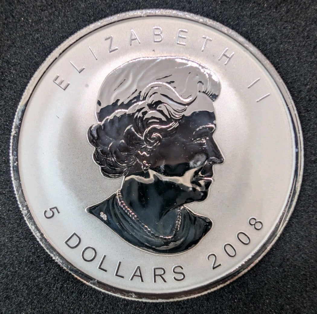 RARE 1 oz Silver Maple Leaf 2008 Fabulous 12 Privy Mark F12 CANADA 5$1