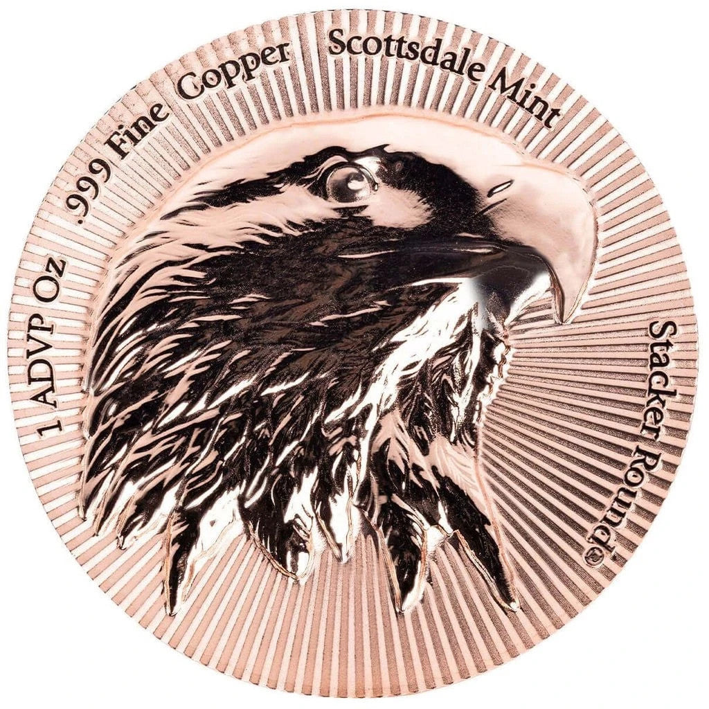 Scottsdale Stacker's - 1oz 999 Copper Bullion Round - Eagle Stackable Coins1