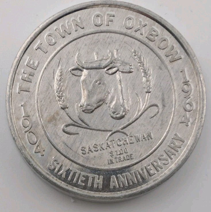 1964 Oxbow Saskatchewan Trade Dollar - COTY Counterstamp0