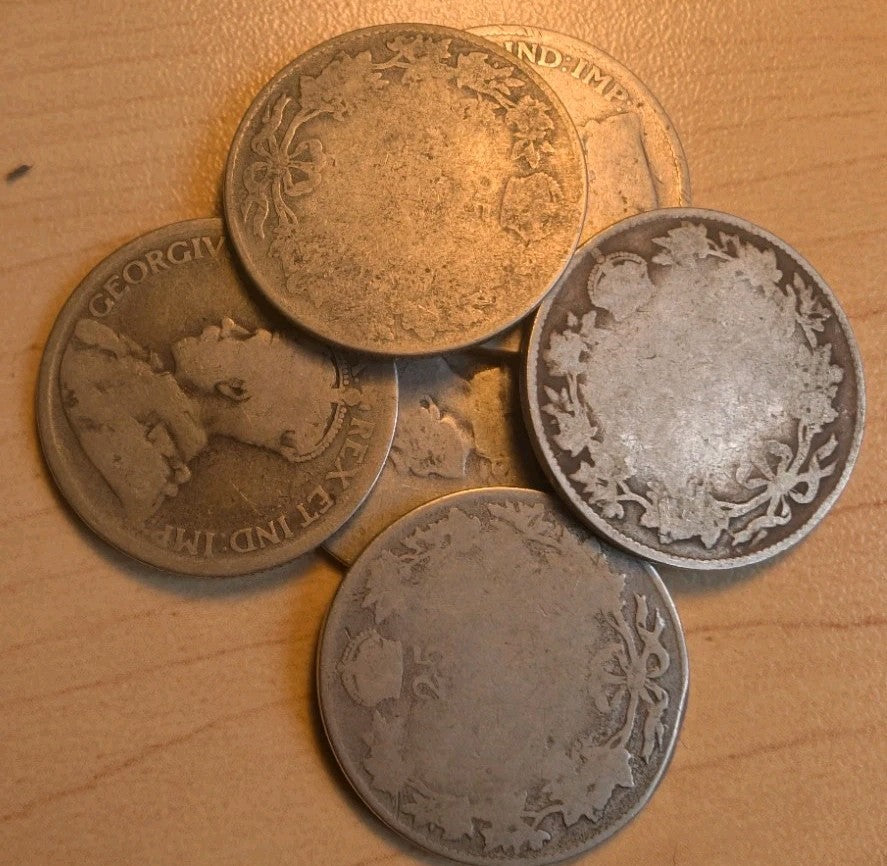 1x Canada King George V Sterling  25 Cent Coin Can - Scrap Silver Unknow Date1