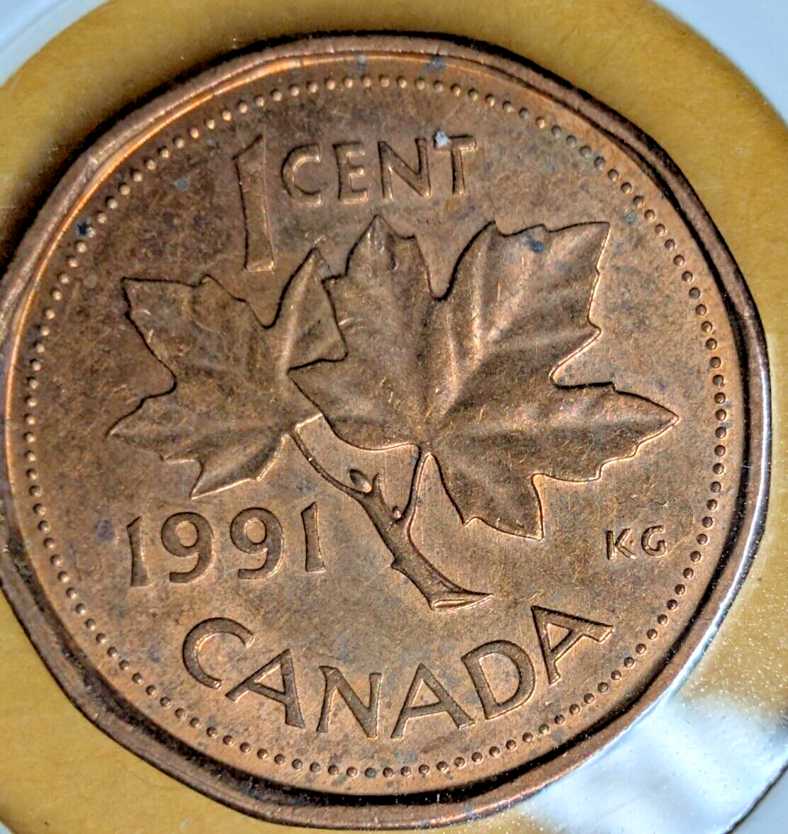 1991 Canada one cent penny - AU0