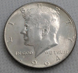 50 Cents USA 1964 Half Dollar 90% Silver Coin uncirculated UNC1