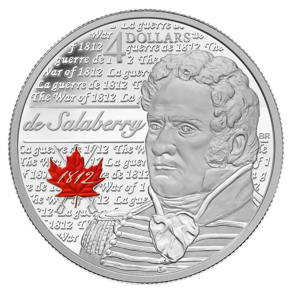 2013 Canada $4 Heroes of 1812: Charles Michel De Salaberry - Pure Silver Coin0