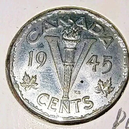RARE MINT ERROR Die Chip In D And A Of CANADA 5 Cents 1945 AU - NumisFind