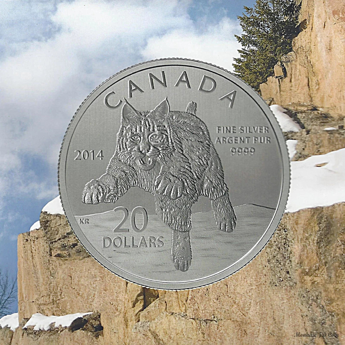 2014 Canada $20 For $20 Fine Silver Coin - Bobcat - 1/4 oz 99.99% pure silver3