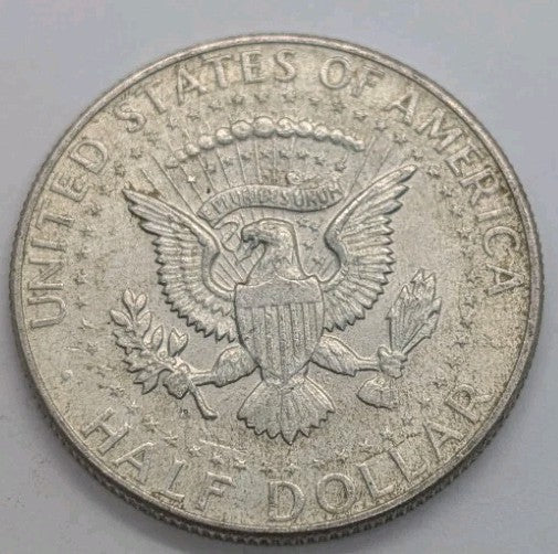 50 Cents USA 1964 Half Dollar 90% Silver Coin Almost uncirculated AU0