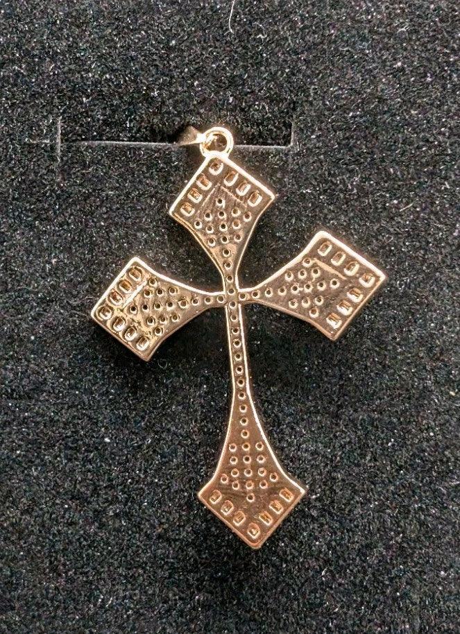 Handcrafted 18k Yellow Gold Plated Crucifix Cross Pendant Anniversary Gift - NumisFind