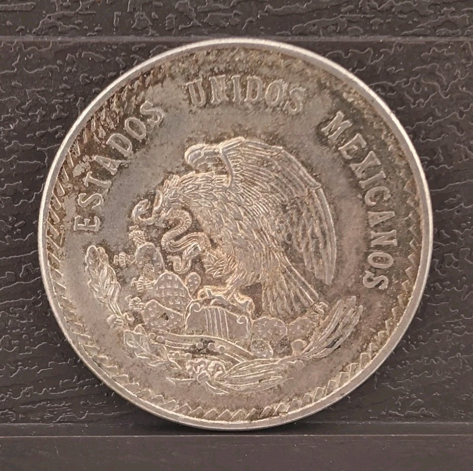 1948 Silver Coin Mexico Cuauhtémoc Cinco Pesos 30 Gramos Ley 0.9001