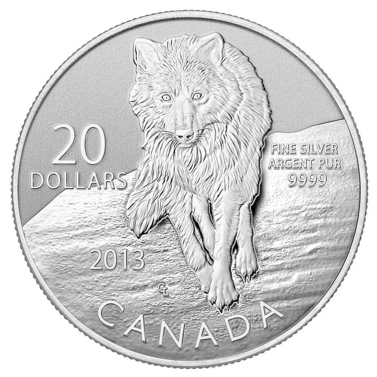 2013 $20 for $20 Wolf - Pure Silver Coin0