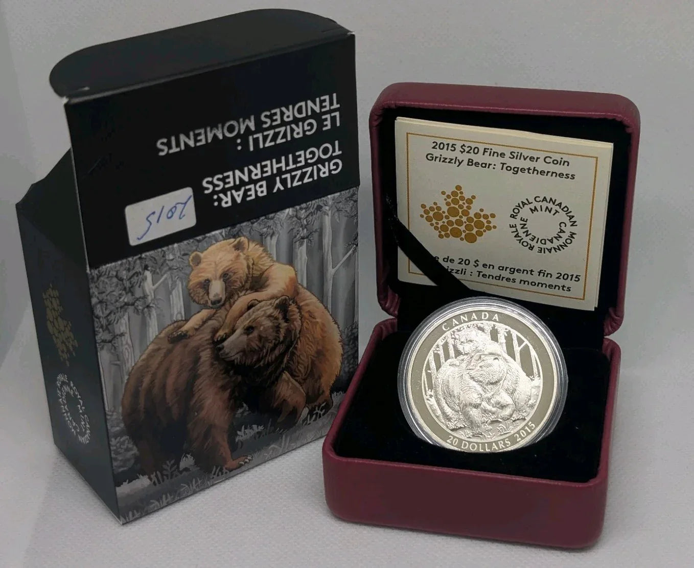 2015 Canada: $20 Grizzly Bear Coin: Togetherness - 1 oz, .9999 Silver - NumisFind